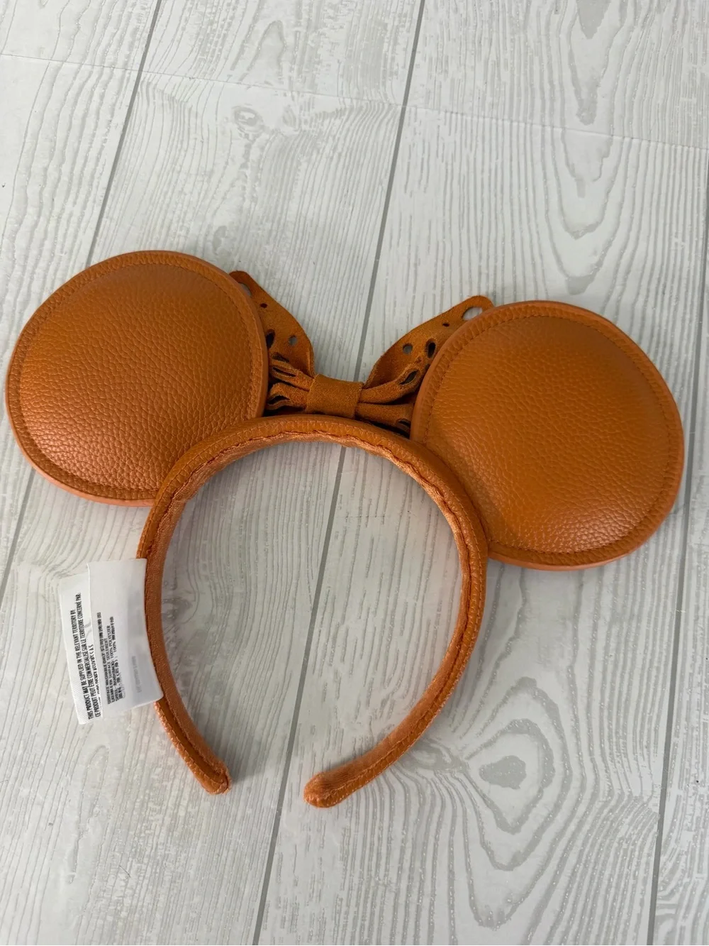 Disney Parks Minnie Desert Sand Autumn Orange Faux Leather Ears Boho Headband